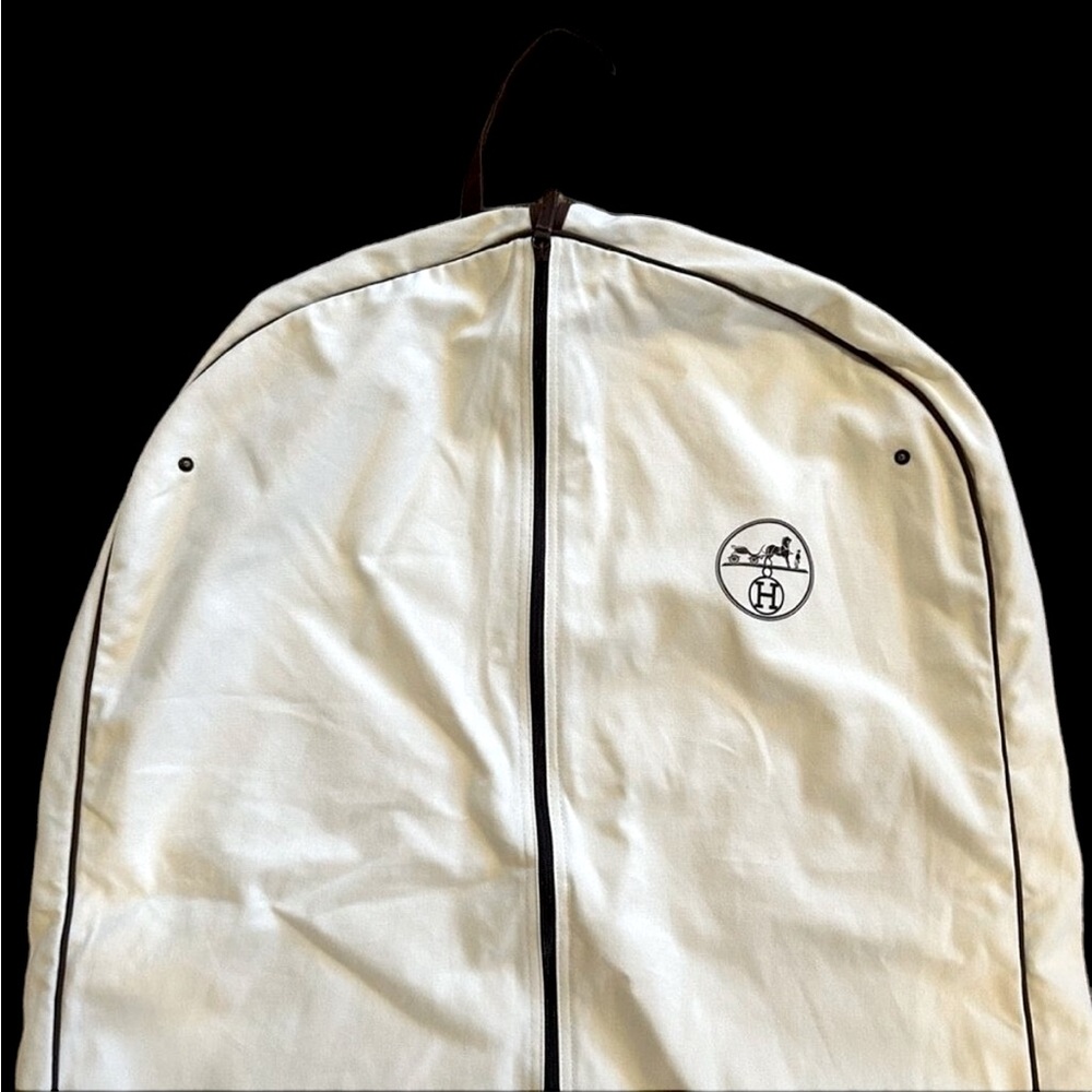 Authentic Hermes Garment Bag Heavy Duty, with Snaps, Cream/Off White - Picture 1 of 9